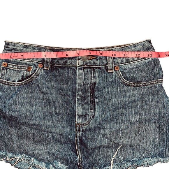 ASOS //Denim High Rise Button Fly Cut Off Denim Shorts Size 8 - Picture 6 of 10